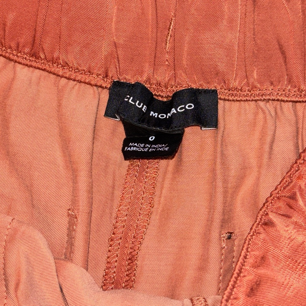 Club Monaco Rust Orange Wide Leg Trousers Pants Size 0 Cupro cotton Blend - Picture 2 of 10